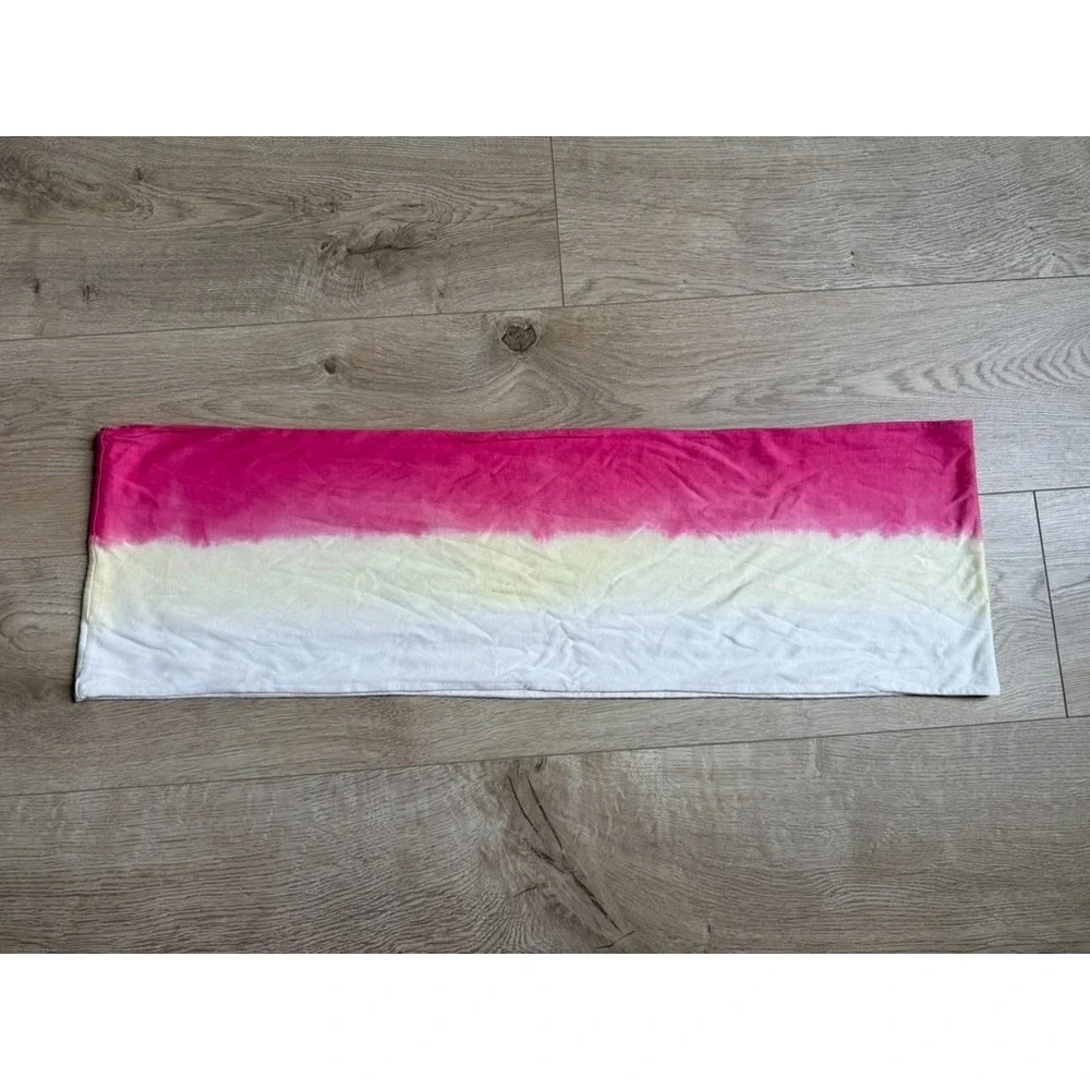 EUC Womens Pure Jill‎ circle ombre scarf pink yellow 100% pima cotton coastal